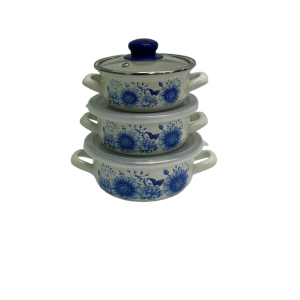 ALEV EMAL QAZAN 3LU BİSİR 12sm-14sm-16T-3735A GUL